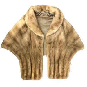 Vtg MINK Stole Shrug Wrap Mad Men style